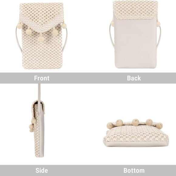 Stylish Small Straw Cell Phone Purse with Tassel – Ideal for Summer Outings - Picture 2 of 6
